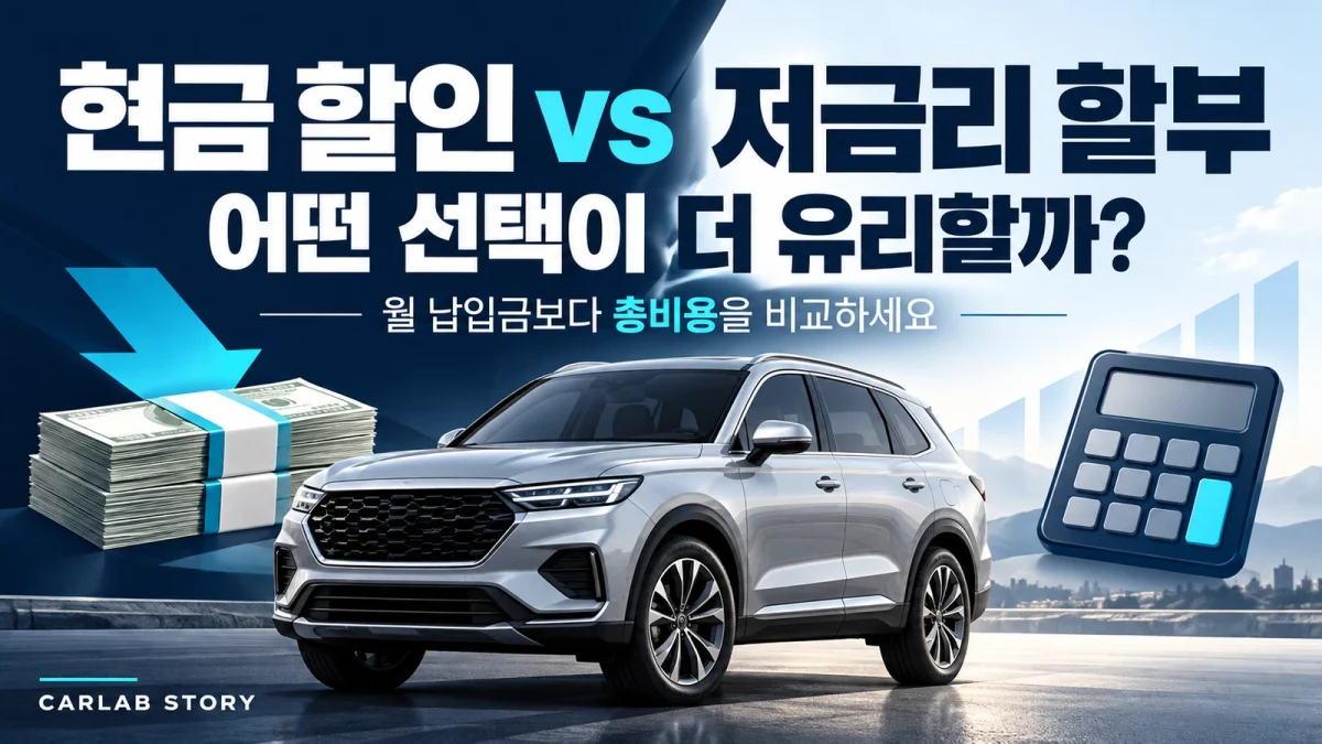 자동차 할인, 현금 혜택과 저금리 할부 중 무엇이 유리할까?